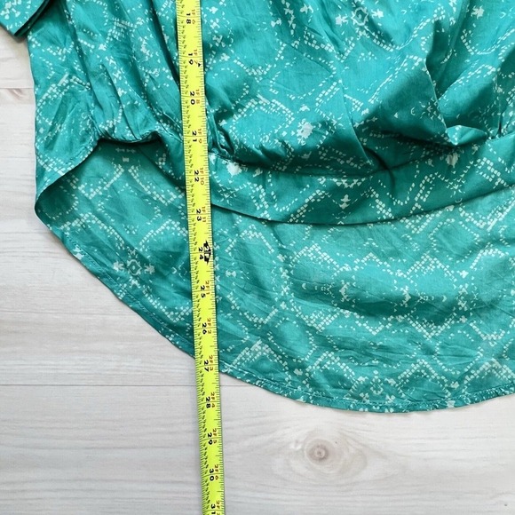 Lovers + Friends Sz XS Get Down Teal Green V Neck Faux Wrap Blouse Long Sleeve - Picture 11 of 11